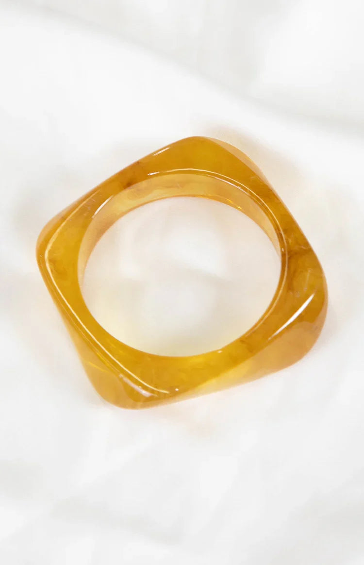 Zantie Yellow Resin Square Bangle — 2