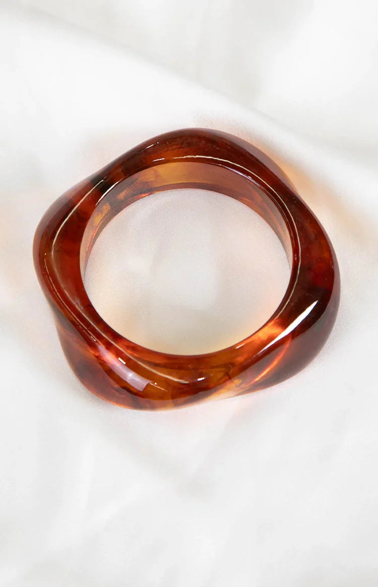 Zantie Tortoiseshell Resin Square Bangle — 1