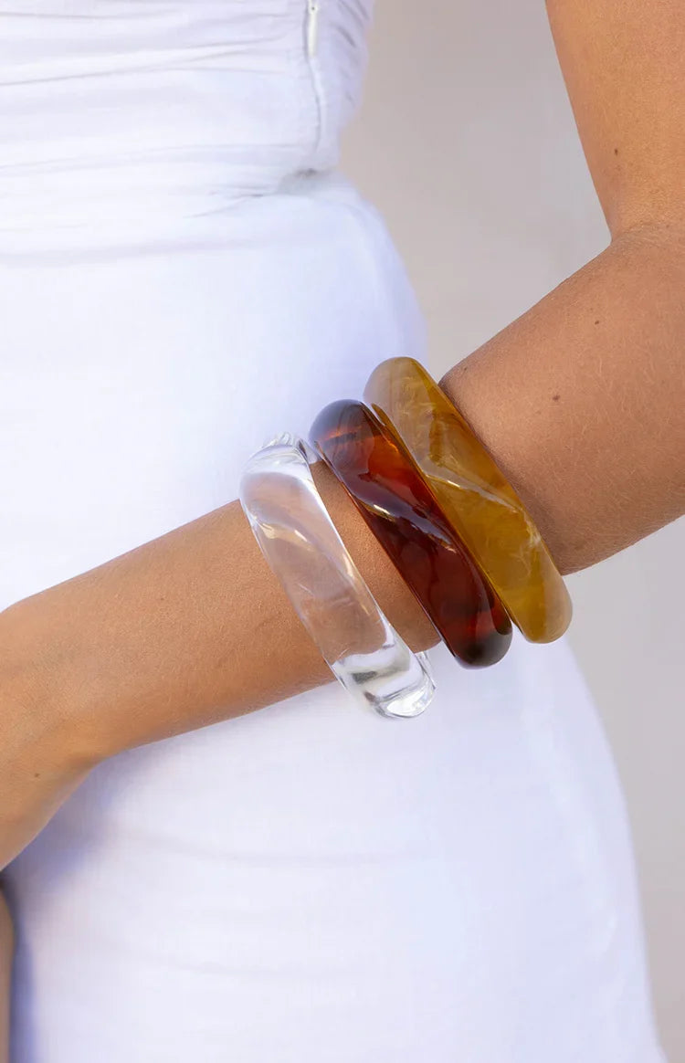 Zantie Tortoiseshell Resin Square Bangle — 4