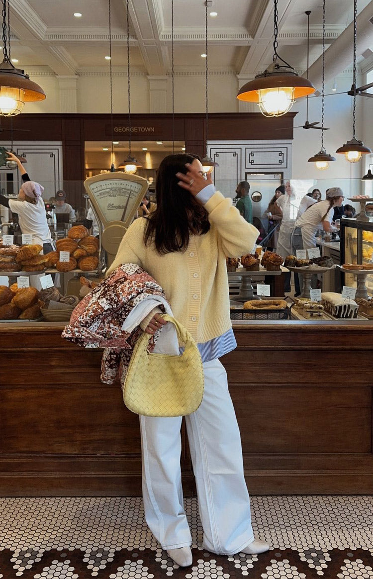 Ellia Butter Yellow Button Down Cardigan — 2