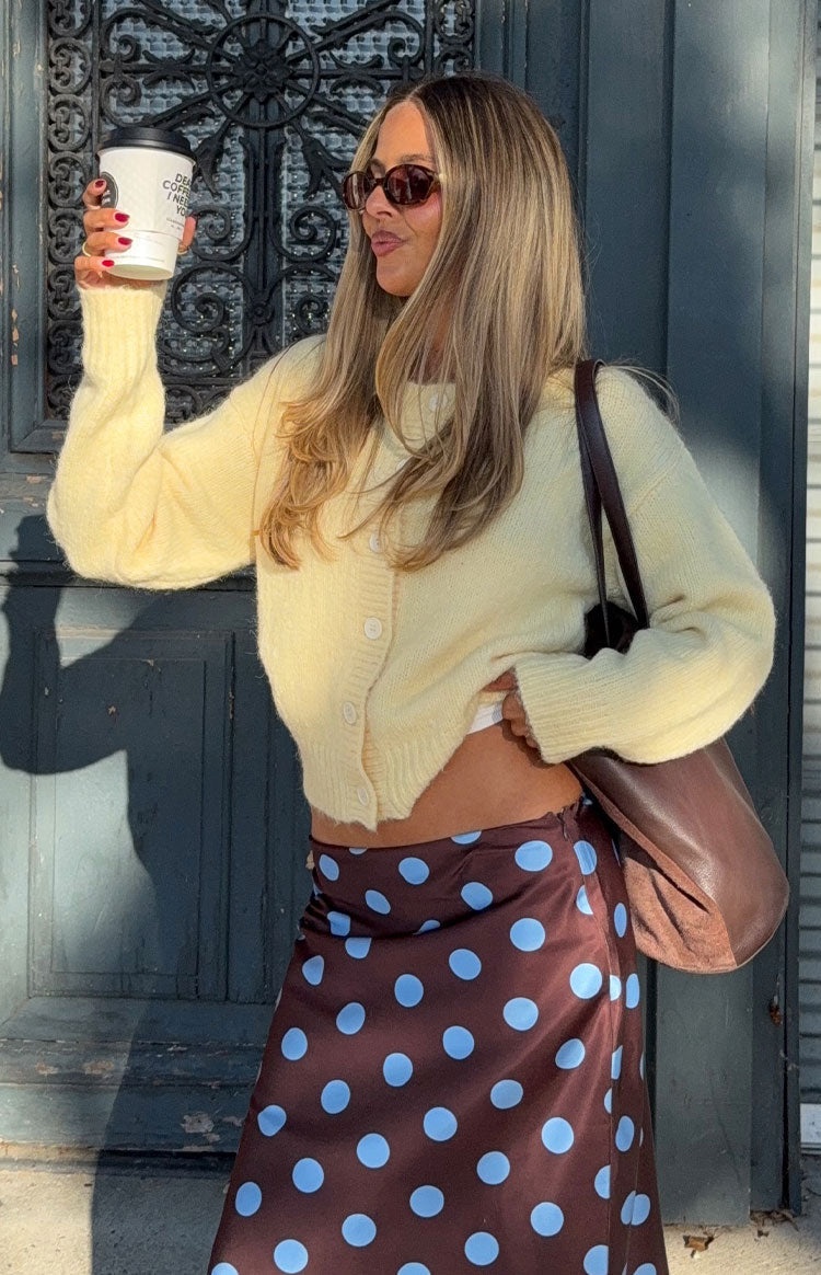 Ellia Butter Yellow Button Down Cardigan — 6