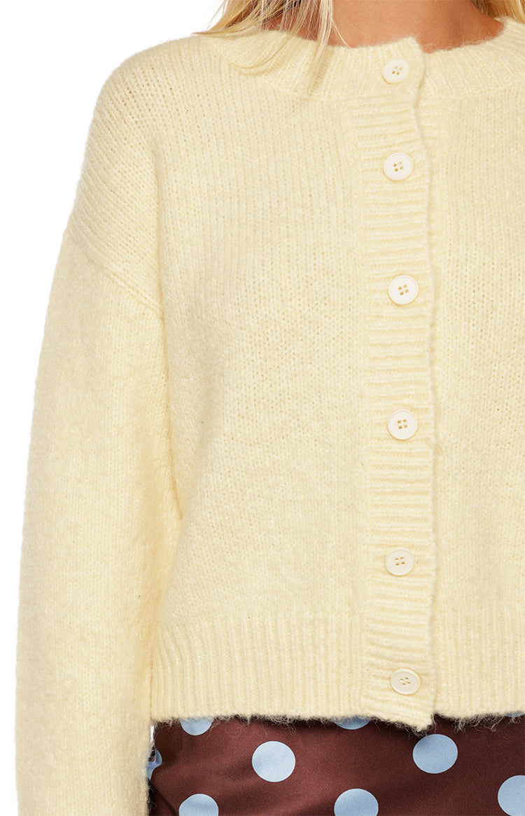 Ellia Butter Yellow Button Down Cardigan — 13