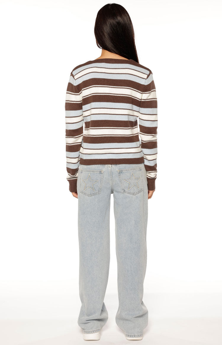 Misha Brown and Blue Stripe Button Down Cardigan — 10