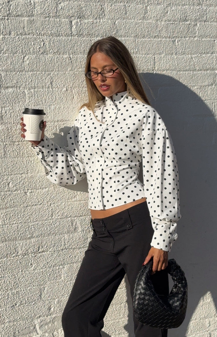 Front Page White Polka Dot Jacket — 2