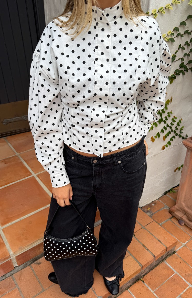 Front Page White Polka Dot Jacket — 5