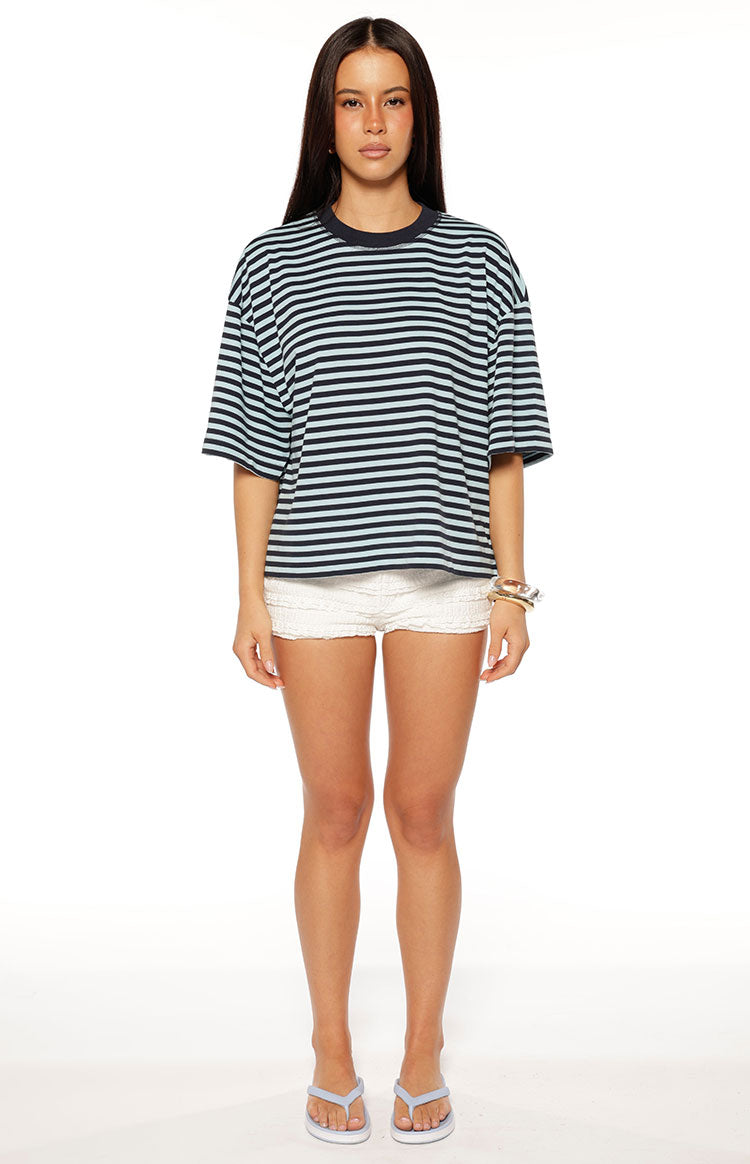 Lioness Bloom Short Sleeve Top Navy Sea Stripe — 4