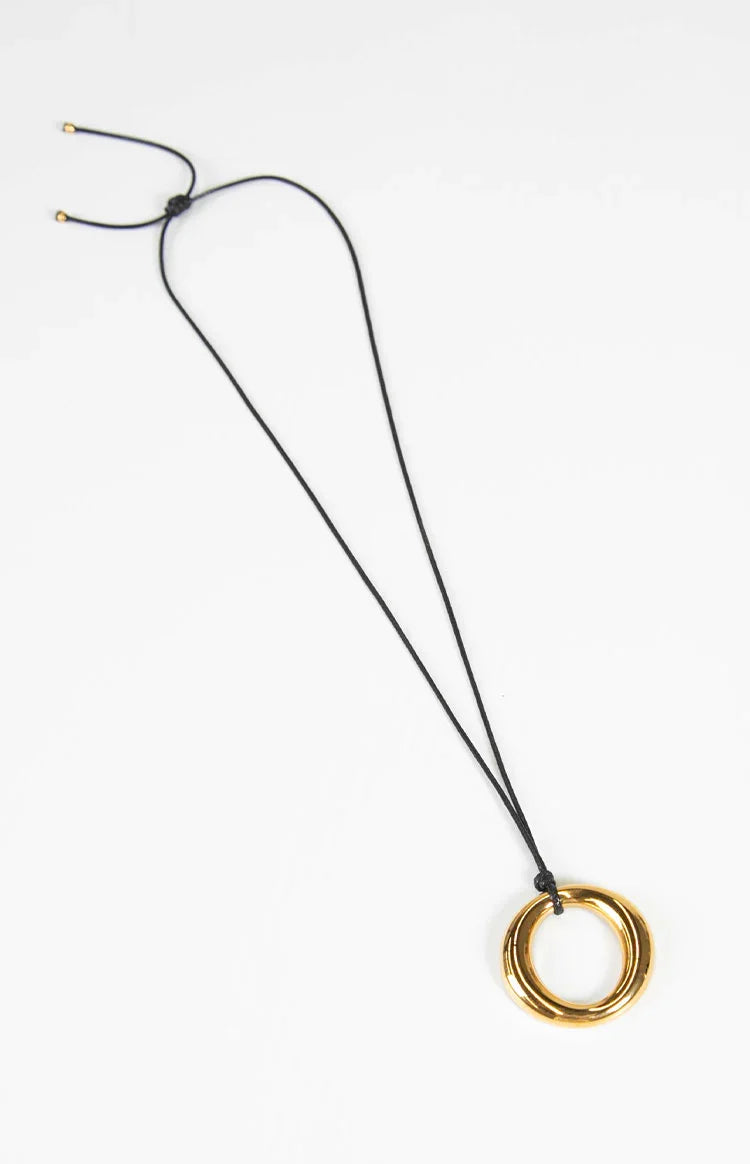 Brinley Gold and Black Pendant Necklace — 2