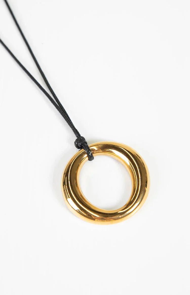 Brinley Gold and Black Pendant Necklace — 3
