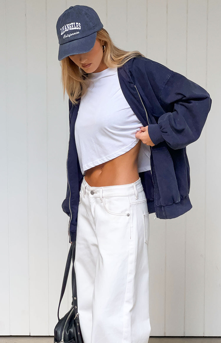 Tate Washed Navy Oversized Hooded Jacket — 6