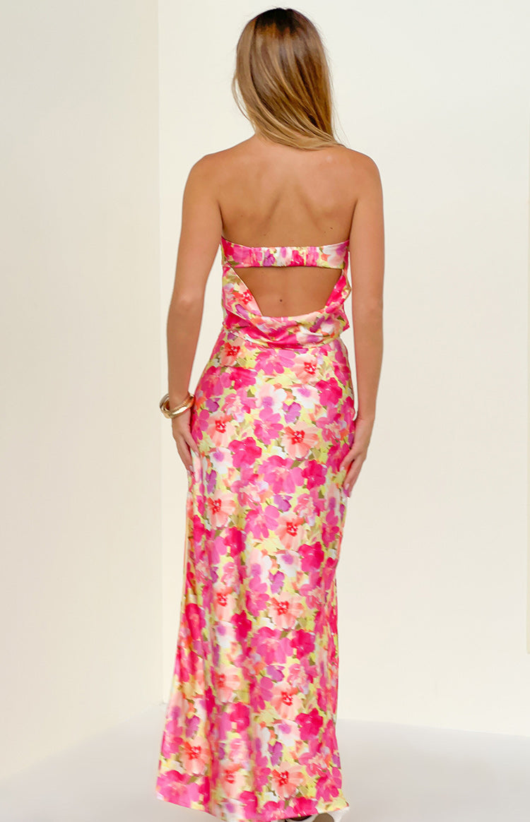 Genevieve Yellow Floral Pop Print Maxi Skirt — 5