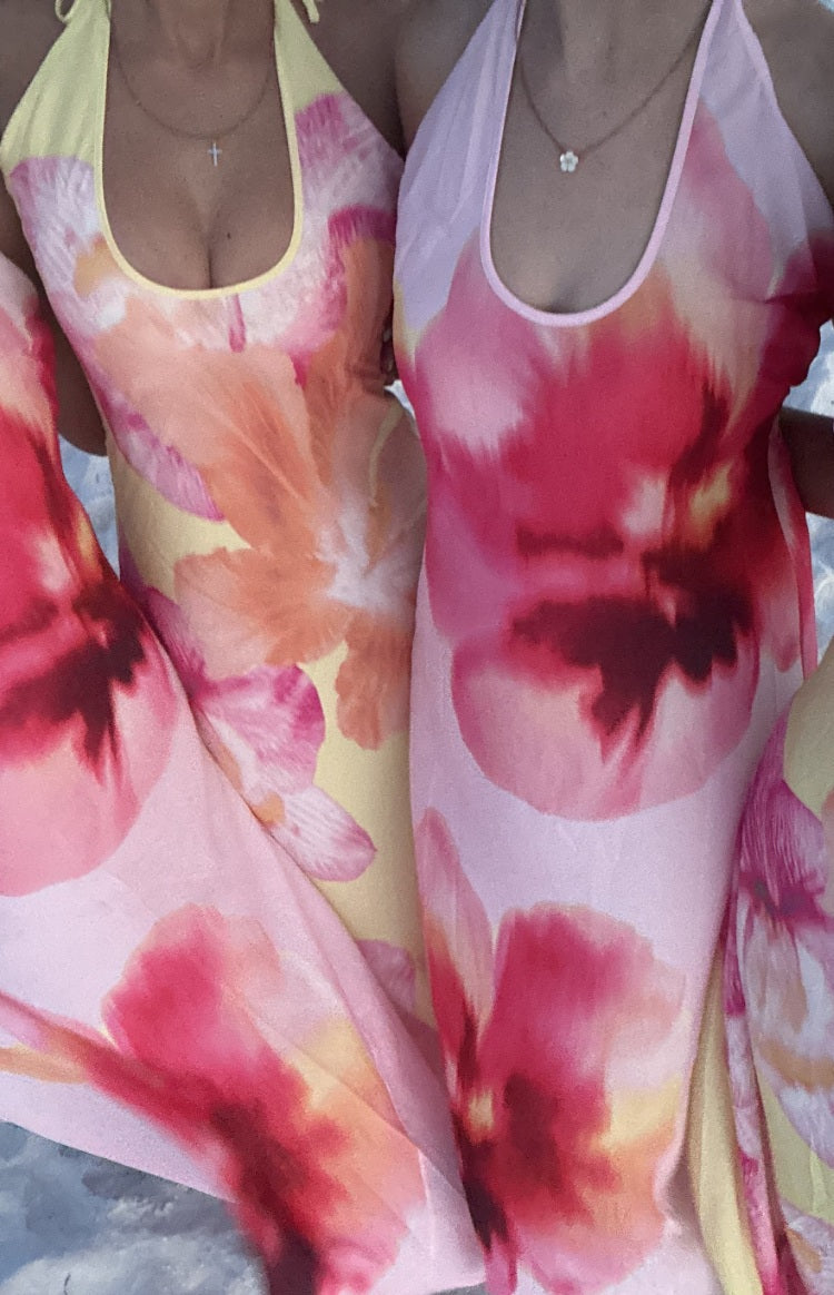 Elowen Pink Floral Halter Maxi Dress — 6