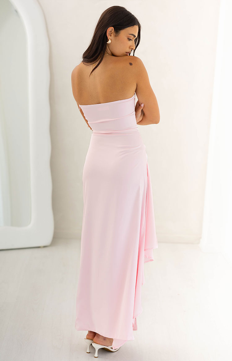 Merlo Light Pink Strapless Formal Maxi Dress — 3