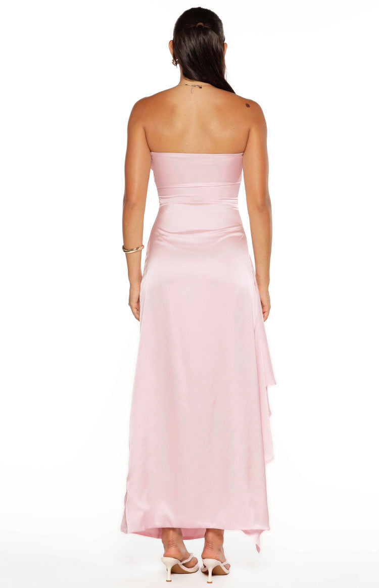 Merlo Light Pink Strapless Formal Maxi Dress — 6