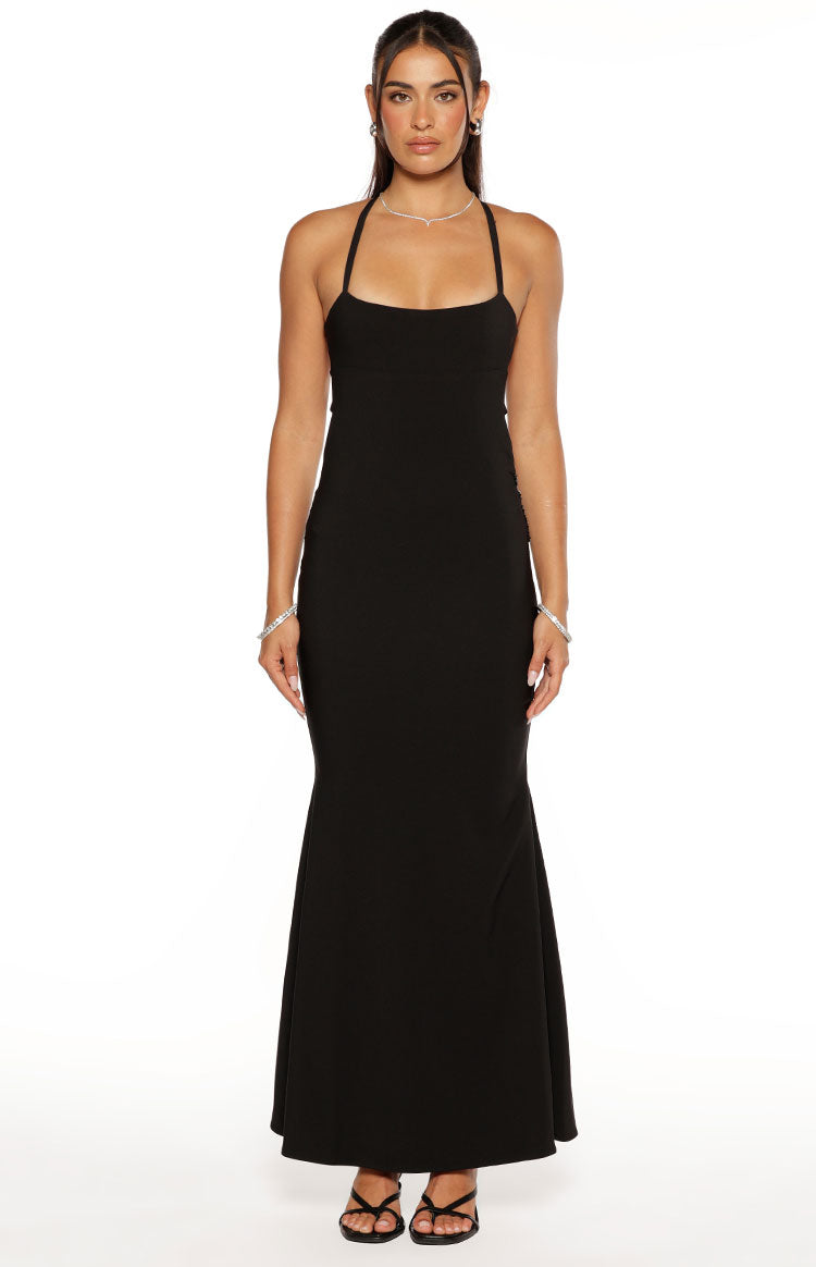 Kelcey Black Sequin Detail Formal Maxi Dress — 1