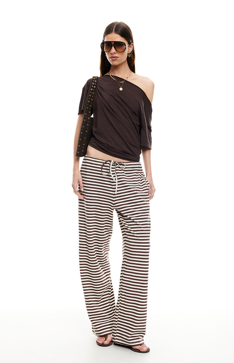 Lioness Bloom Dark Chocolate Stripe Pants — 1