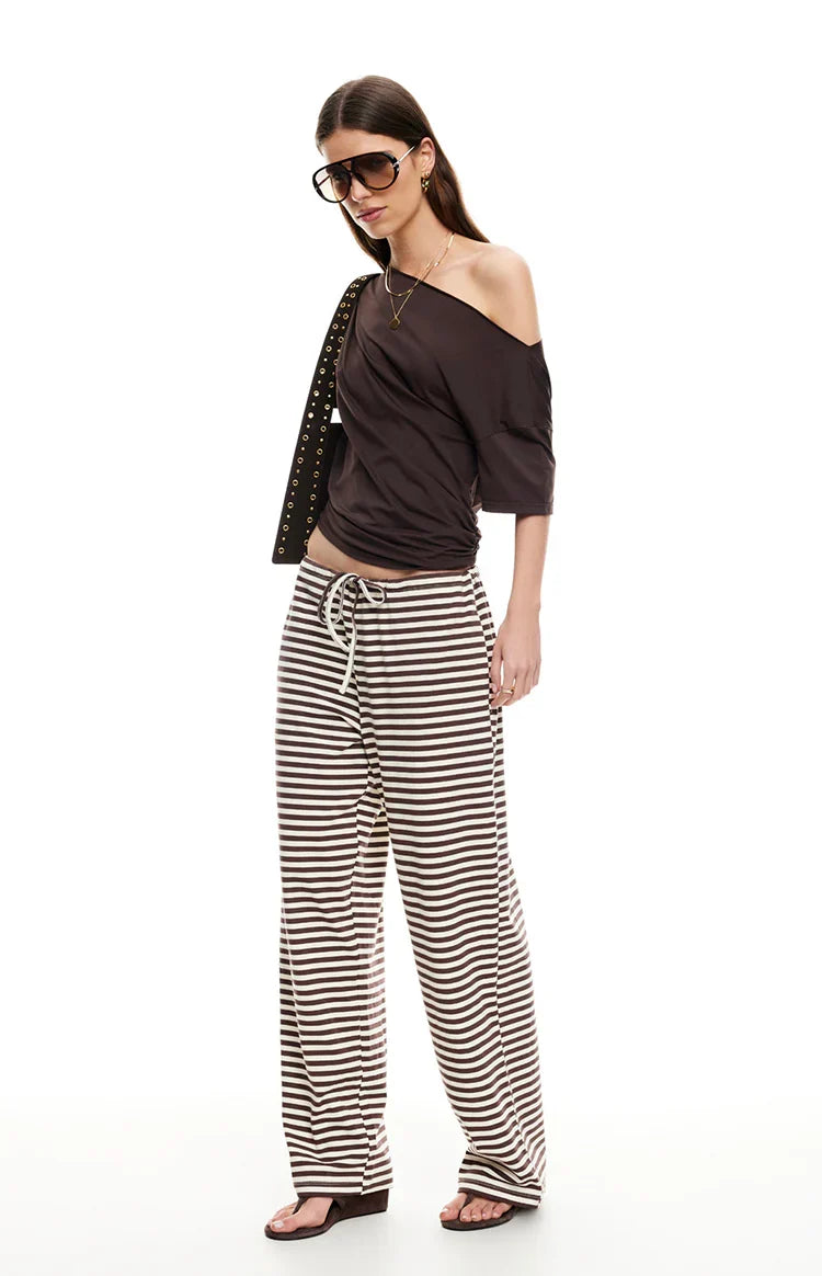 Lioness Bloom Dark Chocolate Stripe Pants — 8