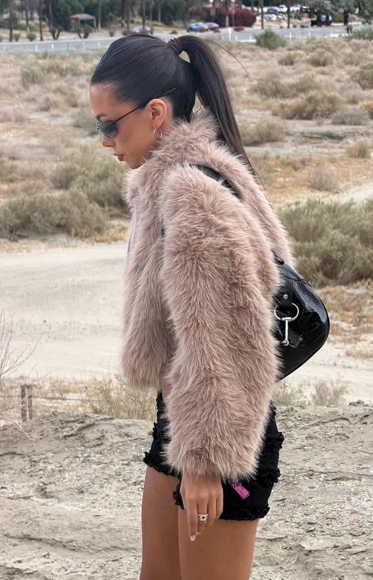 Nero Light Brown Faux Fur Jacket — 3