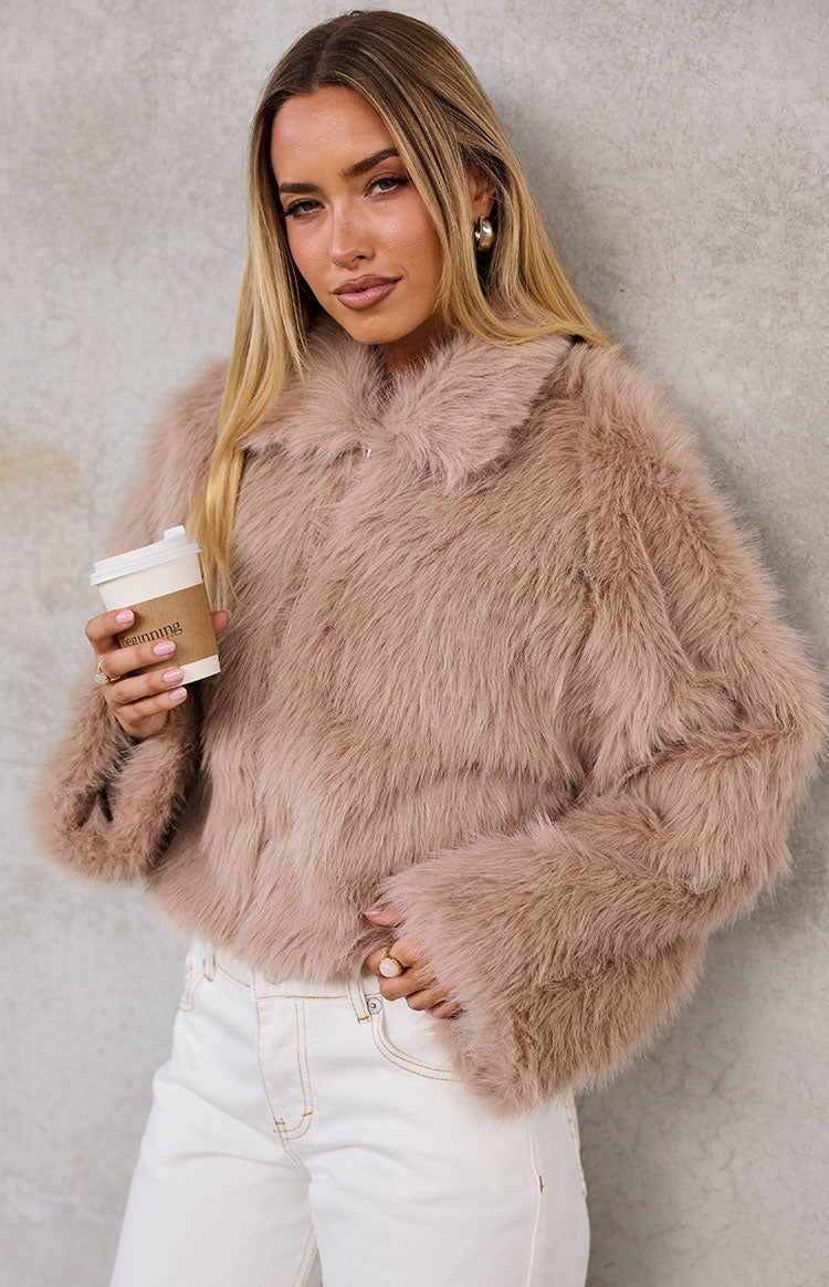 Nero Light Brown Faux Fur Jacket — 10