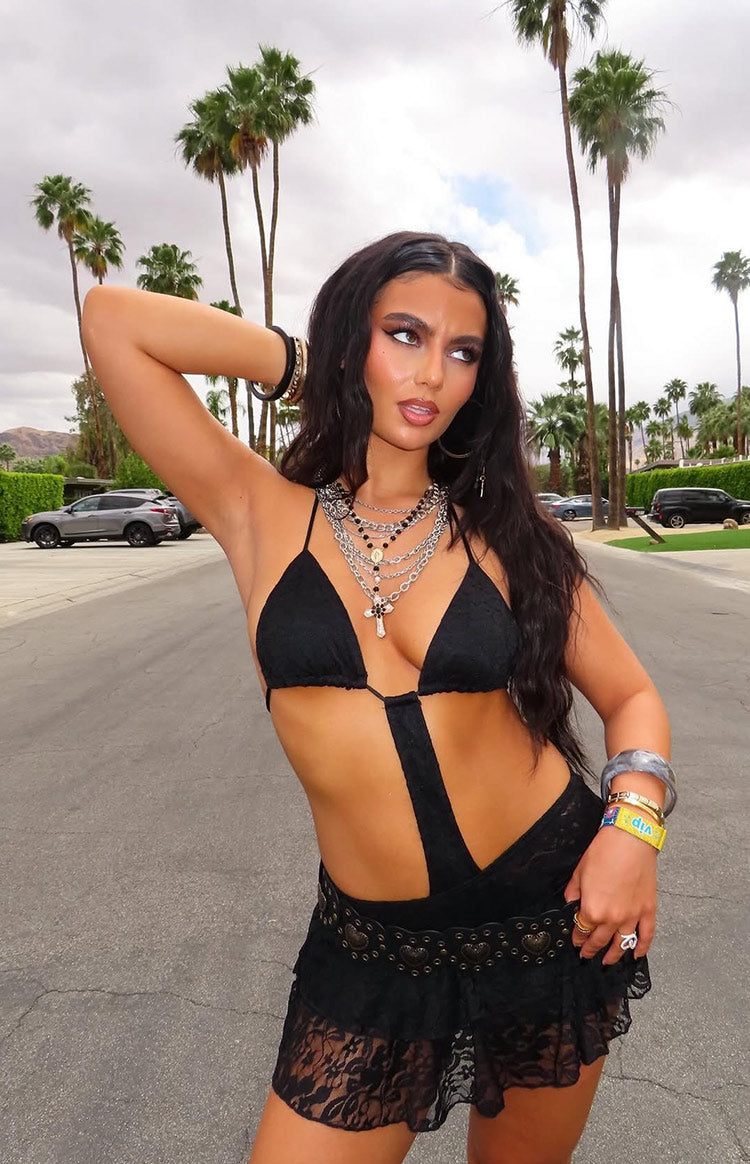 Zeke Black Cut Out Bikini Mini Dress — 1