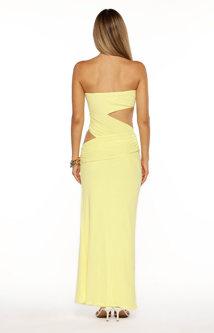 Xela Yellow Strapless Maxi Dress — 4