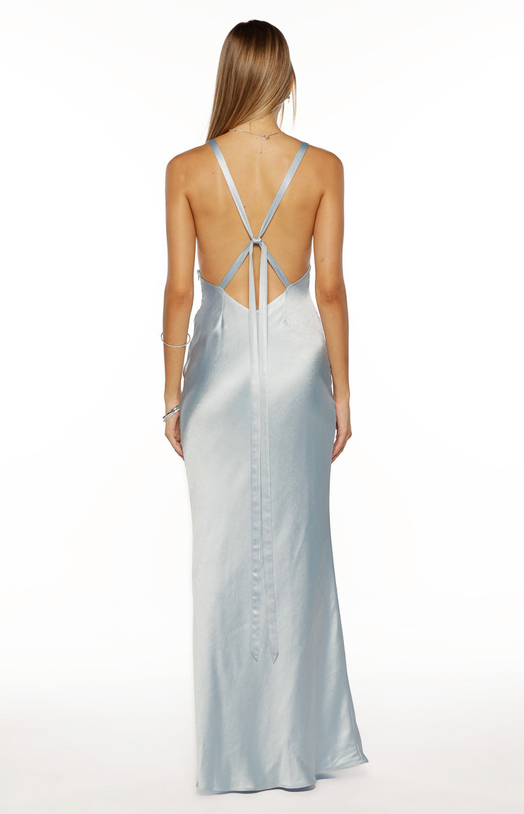 Ava Light Blue Satin Formal Maxi Dress — 10