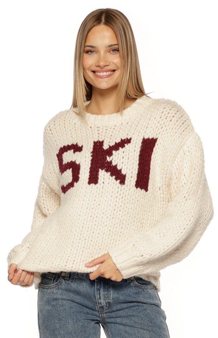 Jasmine Ski Cream Jacquard Chunky Knit Sweater — 4