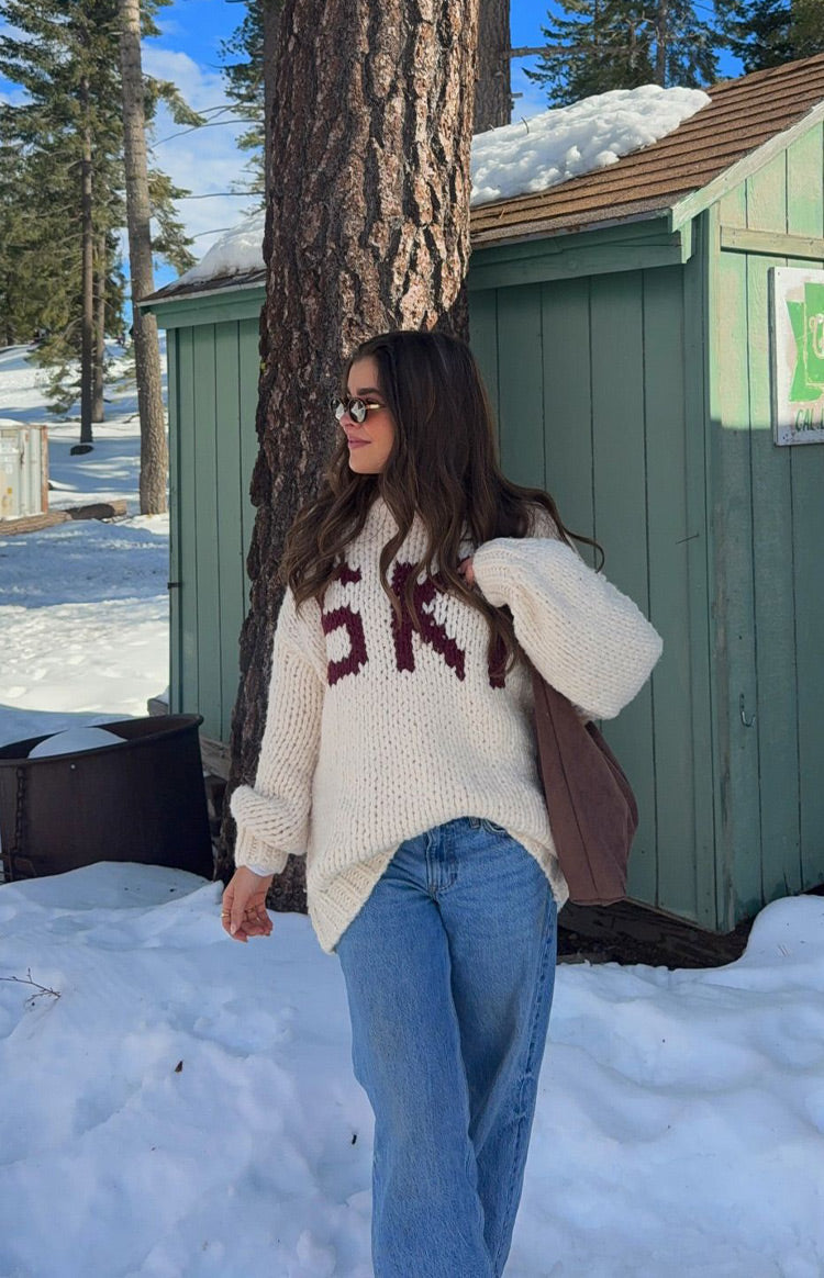 Jasmine Ski Cream Jacquard Chunky Knit Sweater — 5