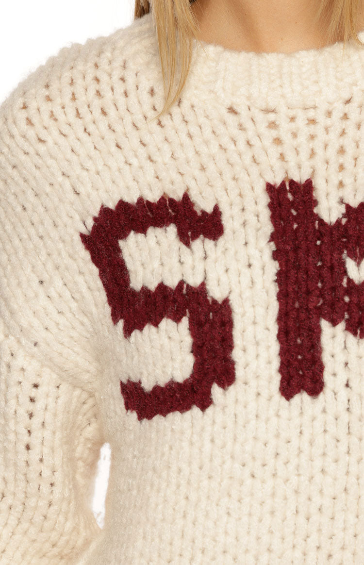 Jasmine Ski Cream Jacquard Chunky Knit Sweater — 10