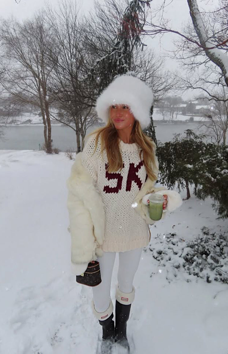Jasmine Ski Cream Jacquard Chunky Knit Sweater — 1