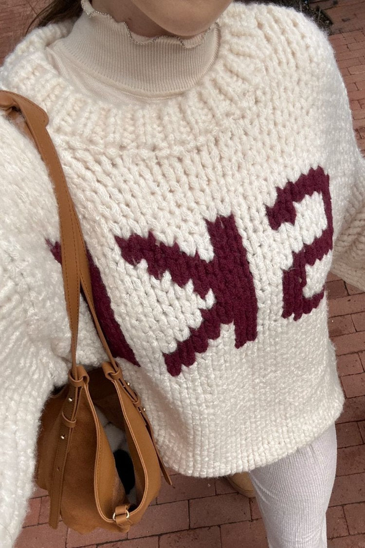 Jasmine Ski Cream Jacquard Chunky Knit Sweater — 13