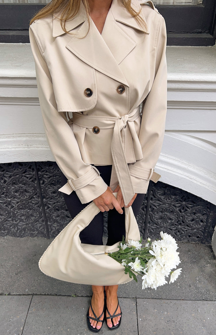 Wilda Cream Cropped Trench Coat — 5
