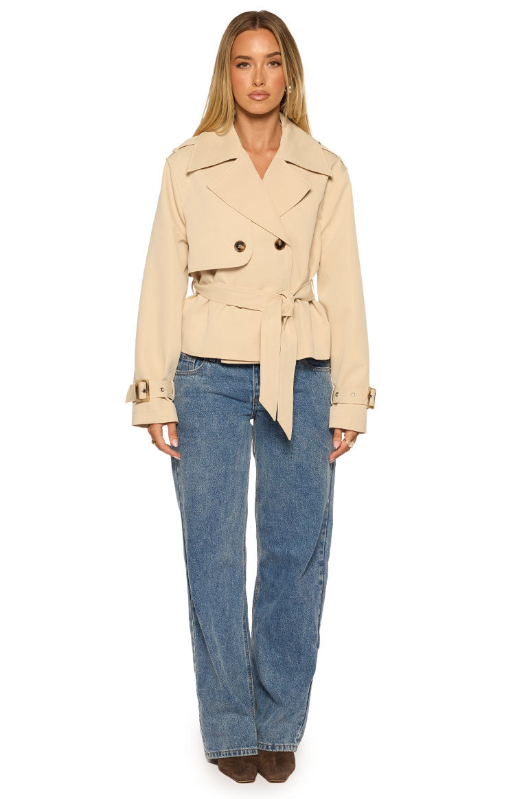 Wilda Cream Cropped Trench Coat — 10