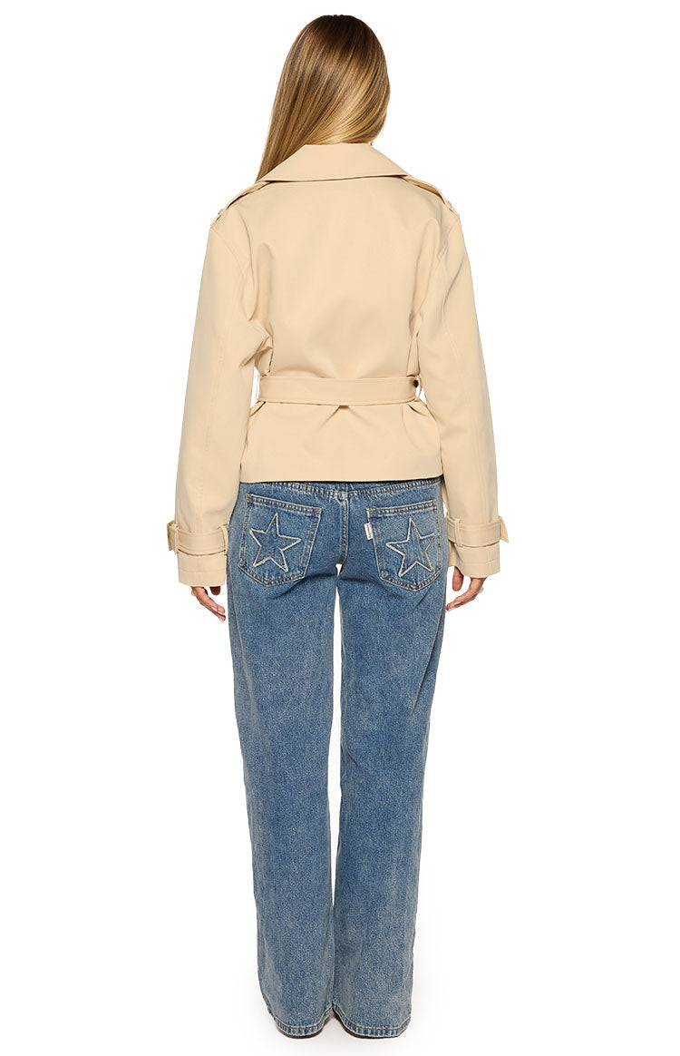 Wilda Cream Cropped Trench Coat — 12