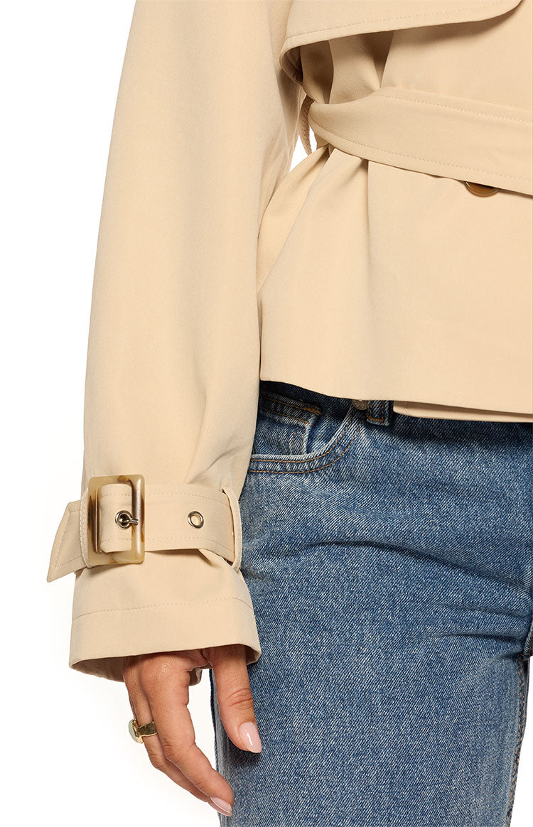Wilda Cream Cropped Trench Coat — 13