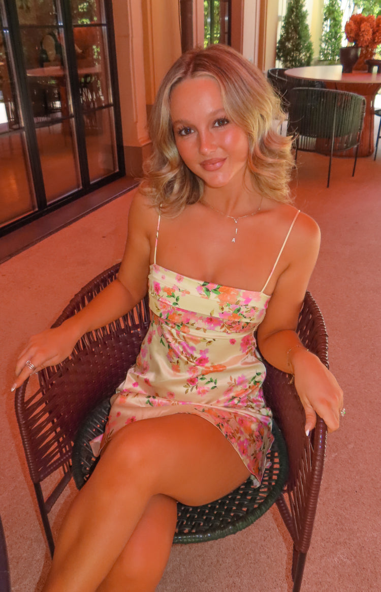 Chantell Yellow Bloom Mini Dress — 6
