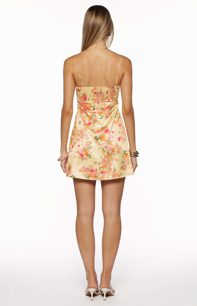 Chantell Yellow Bloom Mini Dress — 11