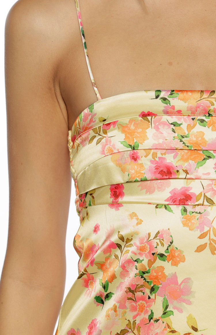 Chantell Yellow Bloom Mini Dress — 12