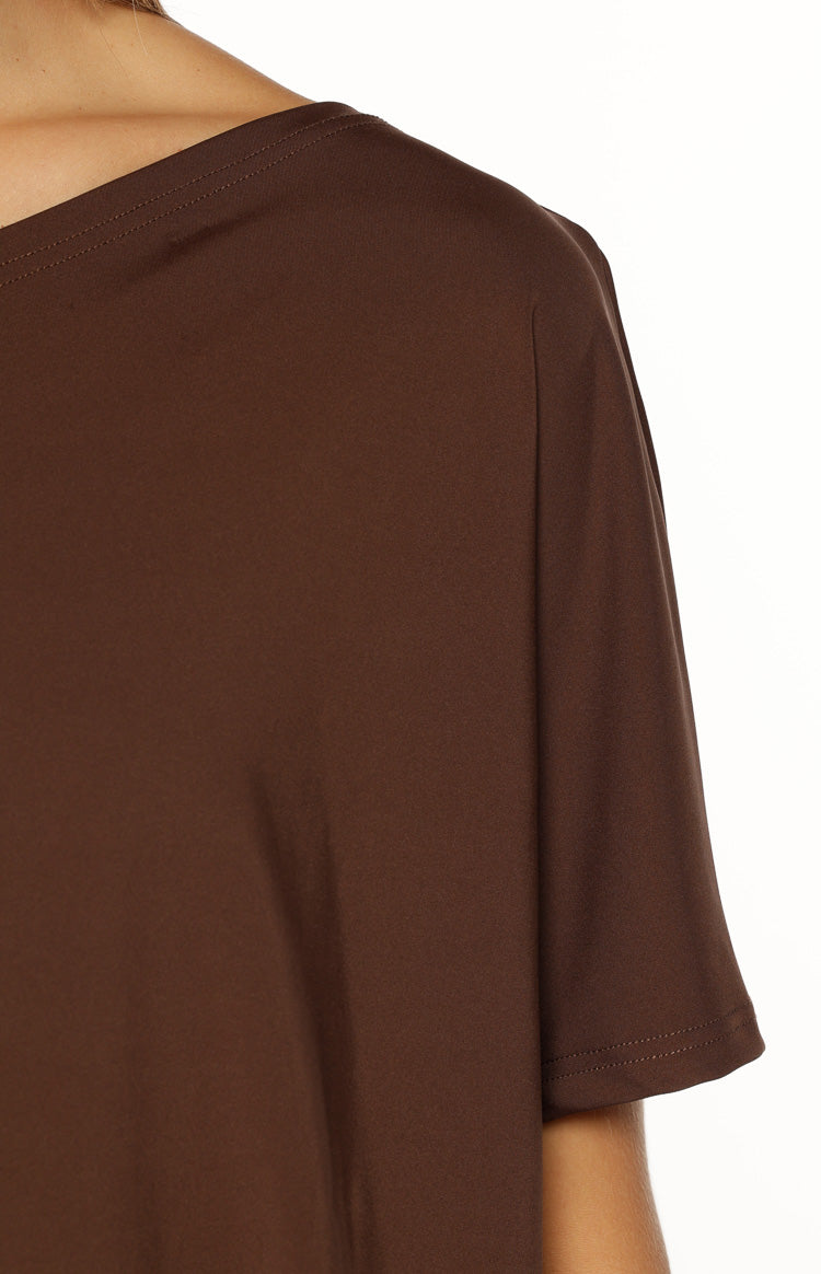 Bisou Brown Off Shoulder Mini Dress — 10