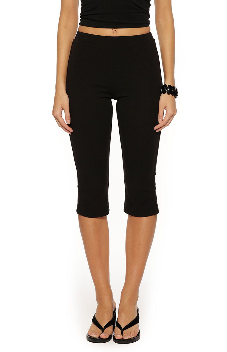 City Lights Black Jersey Capri Pants — 1