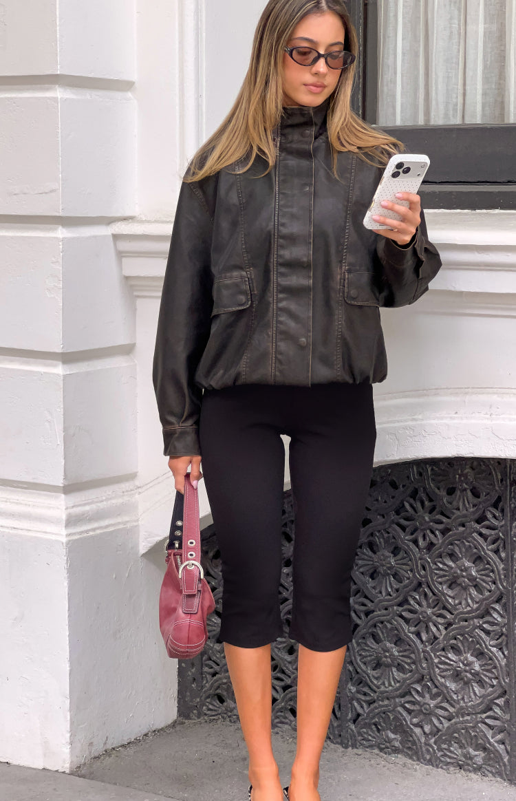 City Lights Black Jersey Capri Pants — 4