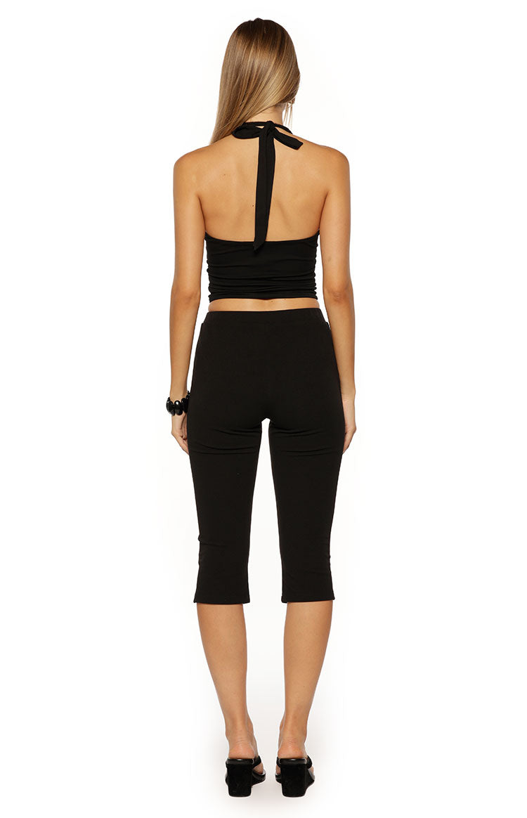 City Lights Black Jersey Capri Pants — 10
