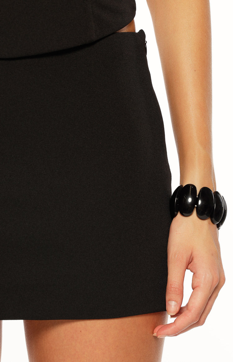 Perla Black Low Waisted Mini Skirt — 10