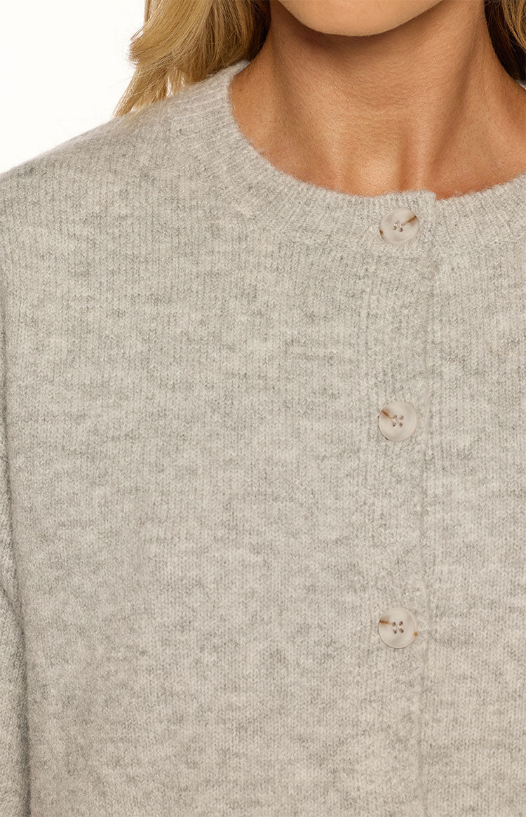 Aurelia Light Grey Short Sleeve Cropped Cardigan — 12