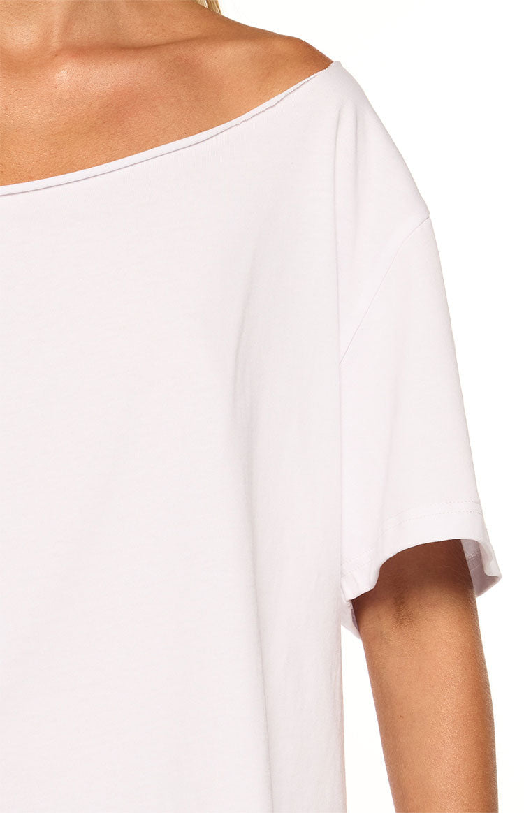 Henrie White Off Shoulder Boxy Tee — 9