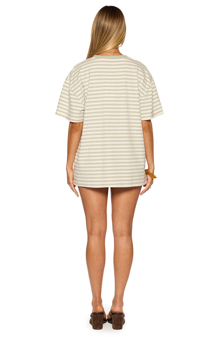 Alba Sage Stripe Oversized Tee — 7
