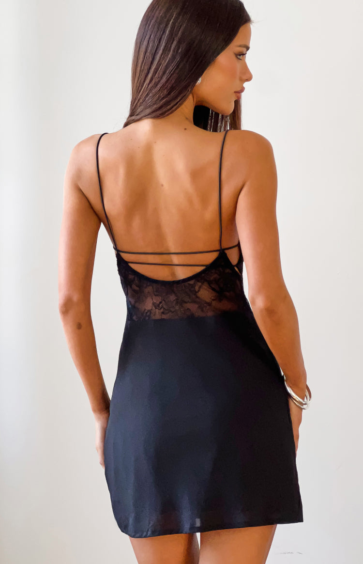 Cure Black Lace Detail Mini Dress — 5