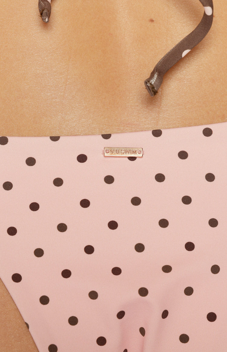Fitzroy Pink Polka Dot Tie Bikini Bottoms — 6