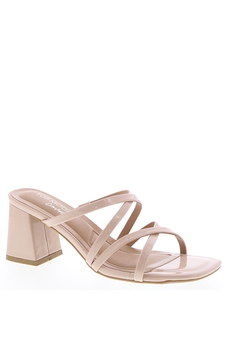Poppi Nude Strappy Block Heels — 1