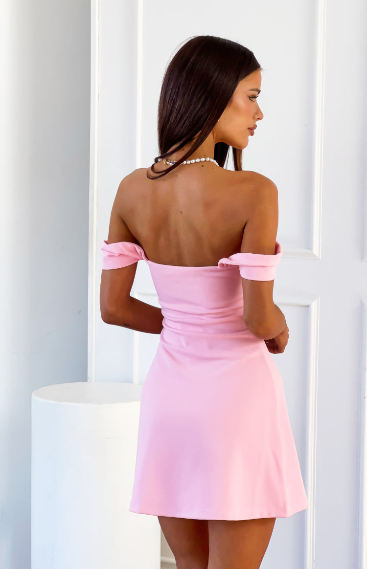 Zoella Pink Off The Shoulder Crepe Mini Dress — 4