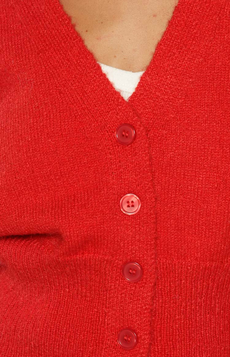 Janda Red Knit Oversized Cardigan — 10